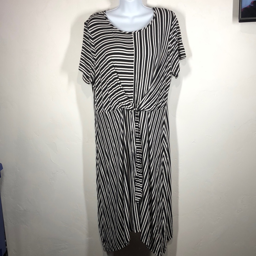 Lane Bryant black and white stripe‎ dress 14/16